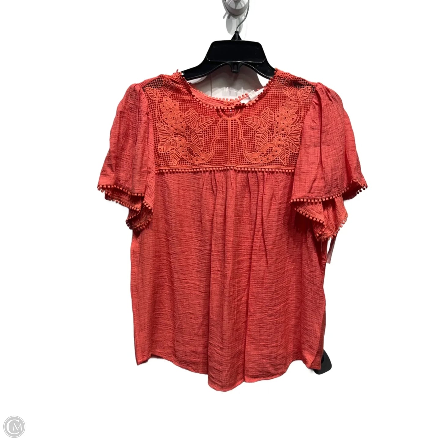 Top Short Sleeve By Mine In Orange, Size: L