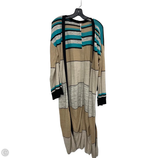 Sweater Cardigan By Free People In Blue & Tan, Size: M