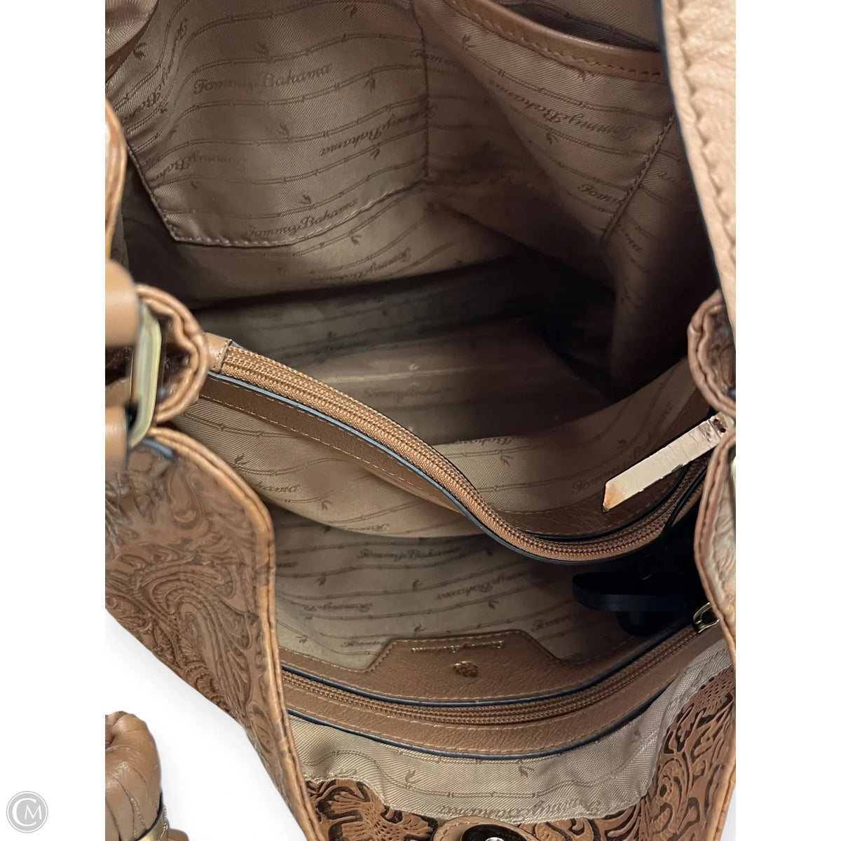 Handbag Leather By Tommy Bahama, Size: Large