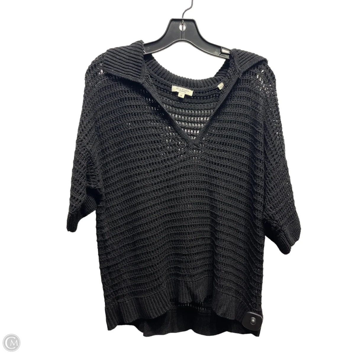 Sweater Short Sleeve By Max Studio In Black, Size: M