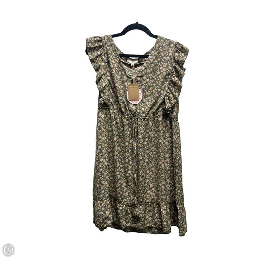 Dress Casual Short By Umgee In Cream & Green, Size: L