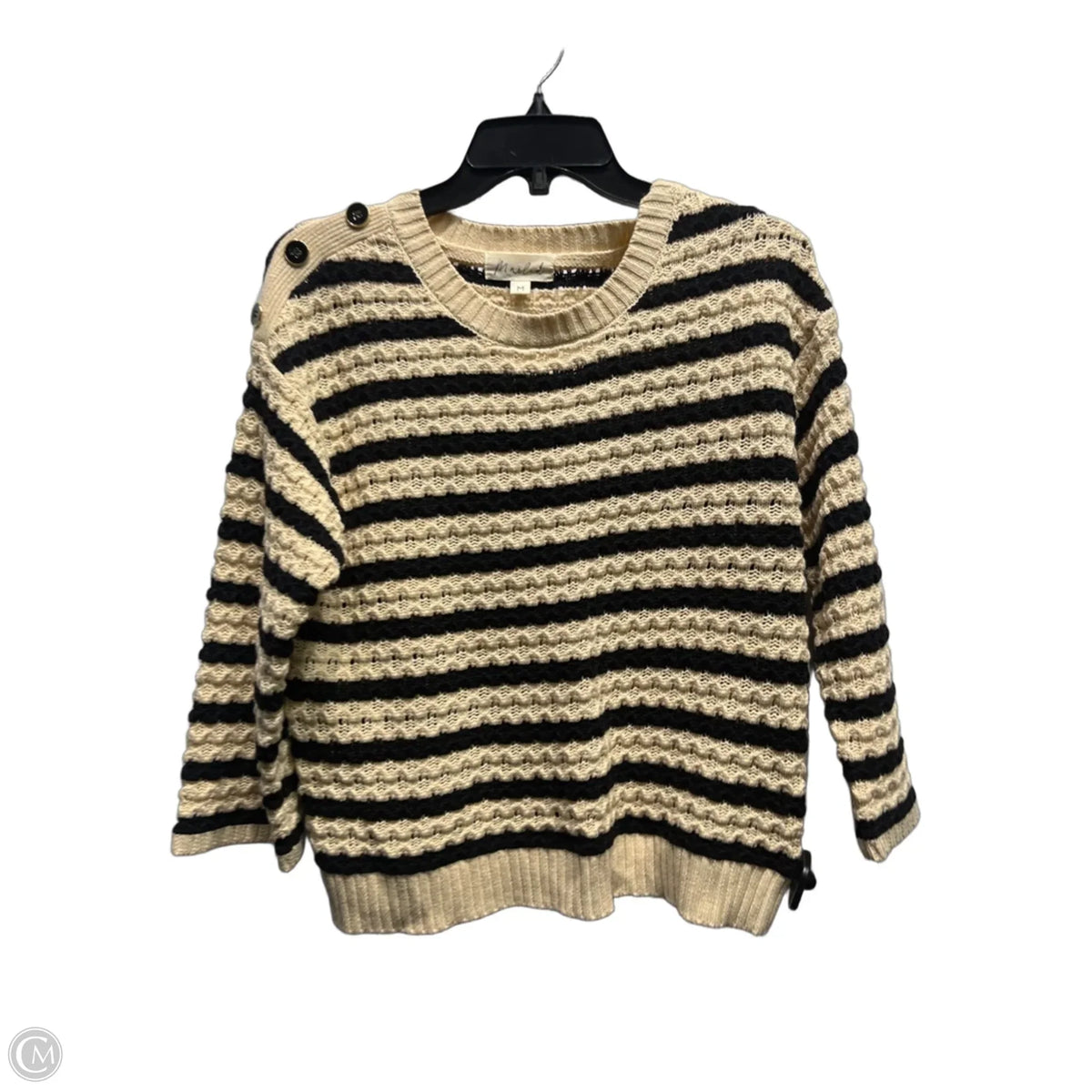 Sweater By Marled In Black & Cream, Size: M
