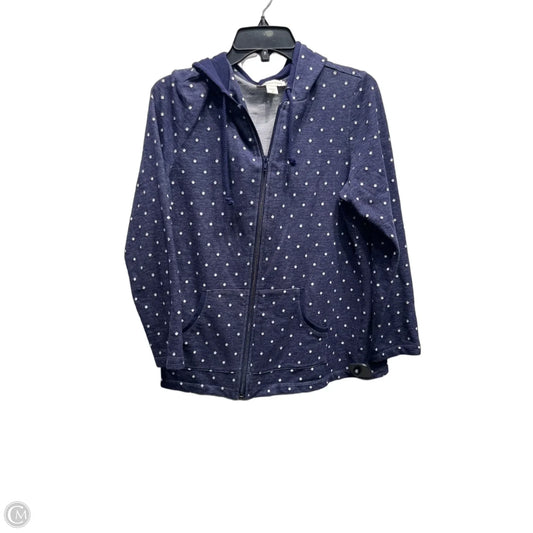 Sweatshirt Hoodie By Coldwater Creek In Blue & White, Size: M