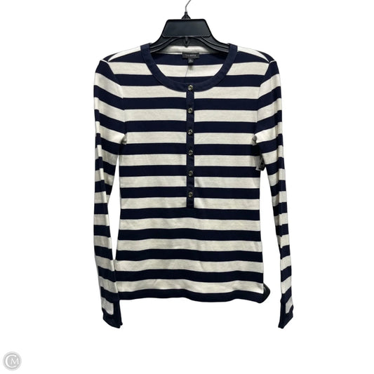 Top Long Sleeve By Talbots In Blue & White, Size: Xs