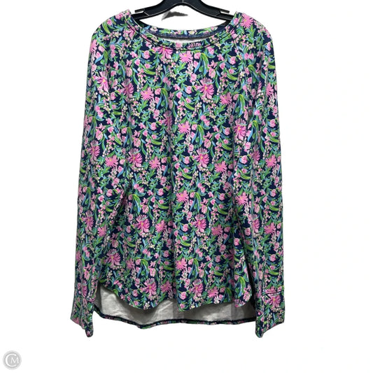 Top Long Sleeve Designer By Lilly Pulitzer In Blue & Green, Size: Xl