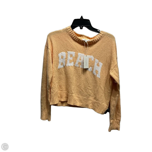 Sweater By Z Supply In Orange & White, Size: Xs