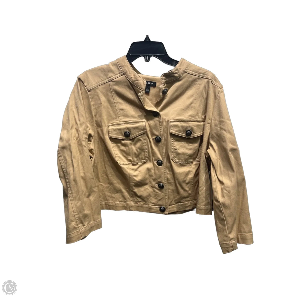 Jacket Denim By Torrid In Tan, Size: 2x