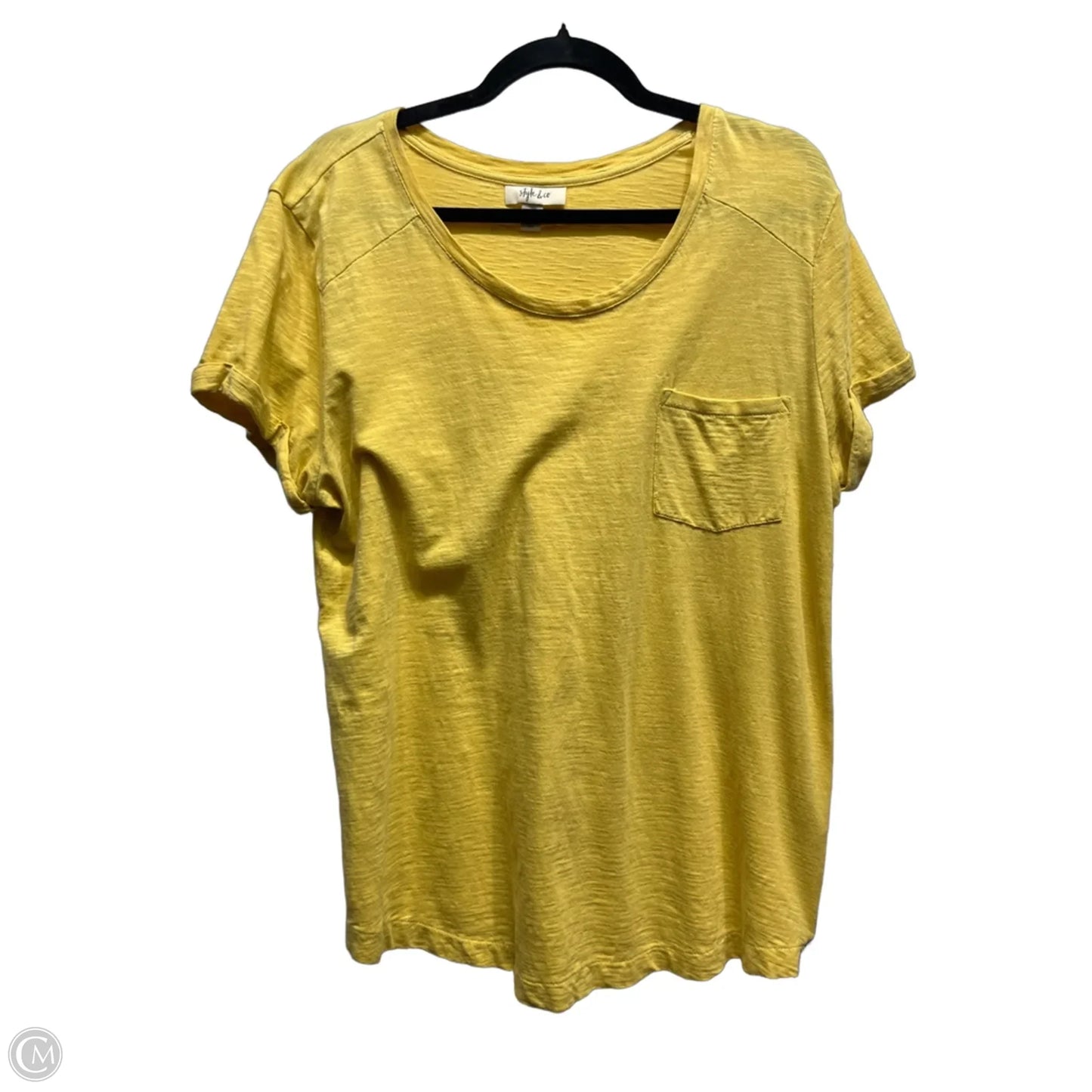 Top Short Sleeve By Style And Co Collection Women In Yellow, Size: L