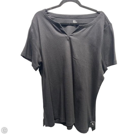 Top Short Sleeve By Kim Rogers In Black, Size: 1x