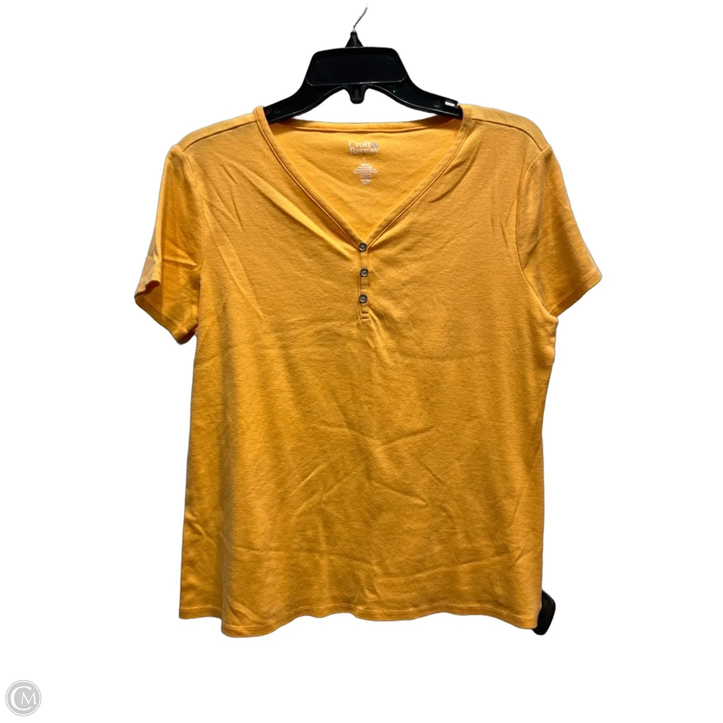Top Short Sleeve By Croft And Barrow In Orange, Size: L