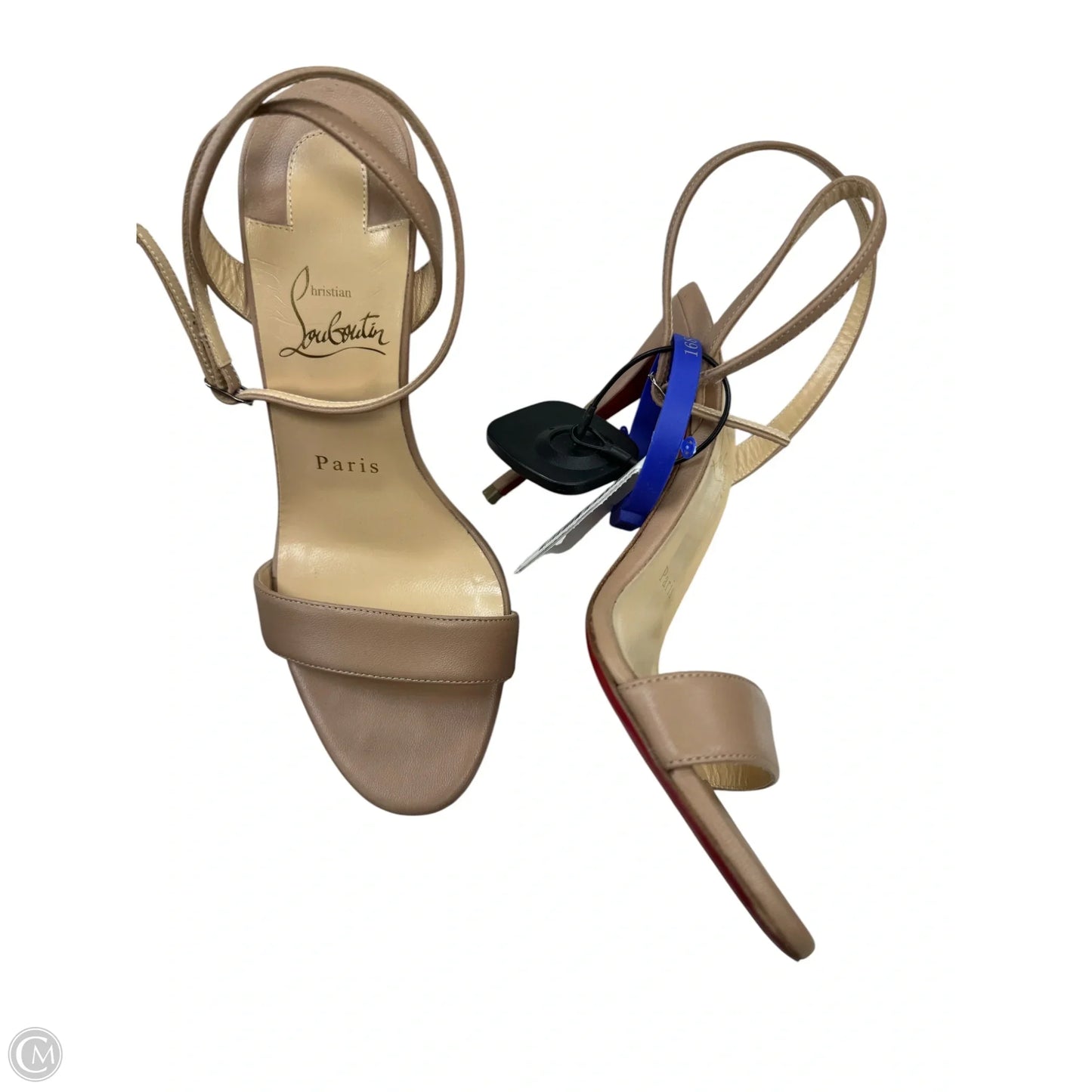 Sandals Luxury Designer By Christian Louboutin In Tan, Size: 6.5