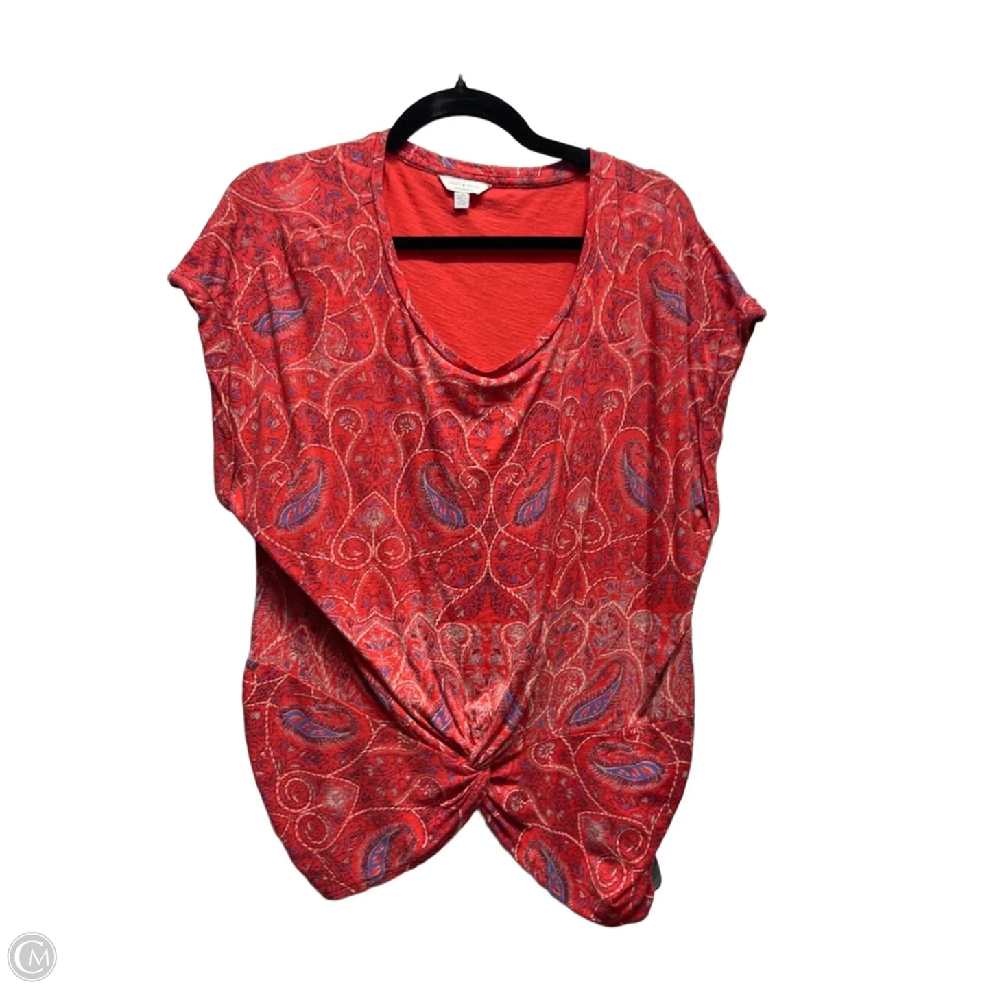 Top Short Sleeve By Lucky Brand In Blue & Red, Size: L