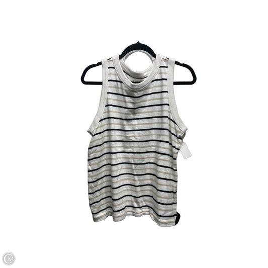 Top Sleeveless By Loft In Cream & White, Size: L