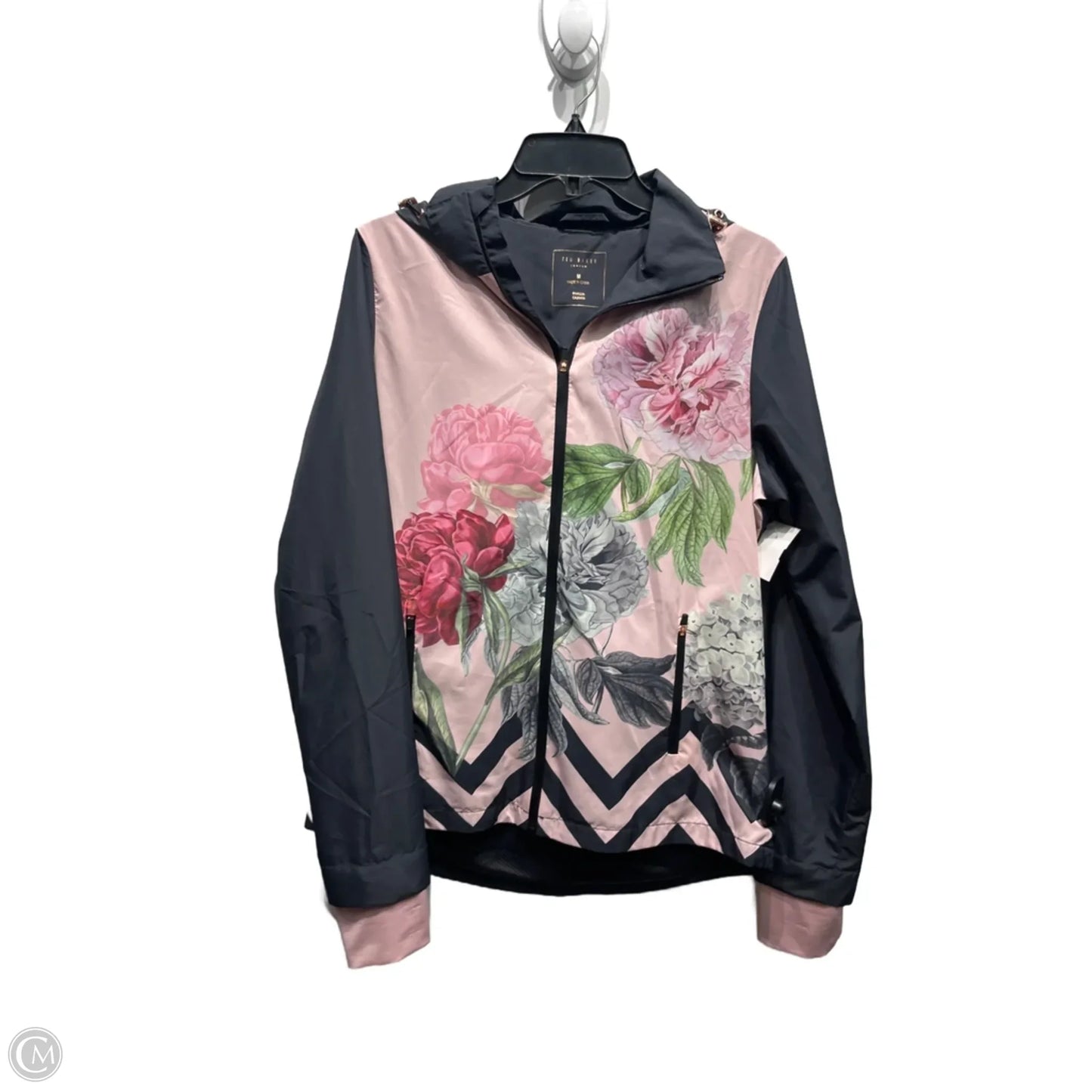 Jacket Windbreaker By Ted Baker In Grey & Pink, Size: Mp