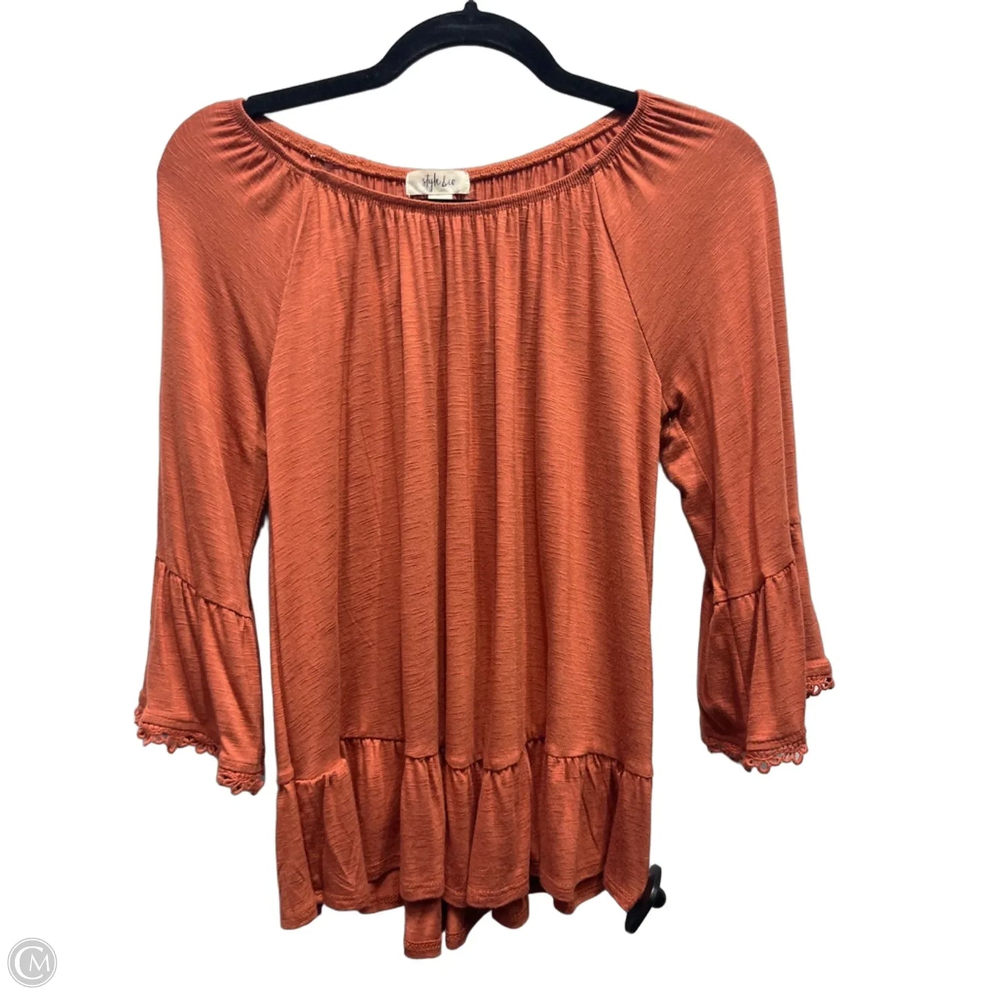 Top Short Sleeve By Style And Company In Orange, Size: S