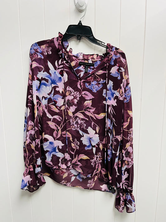 Blouse Long Sleeve By White House Black Market In Purple, Size: M