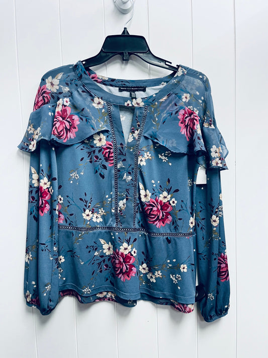 Blouse Long Sleeve By White House Black Market In Blue, Size: Xs