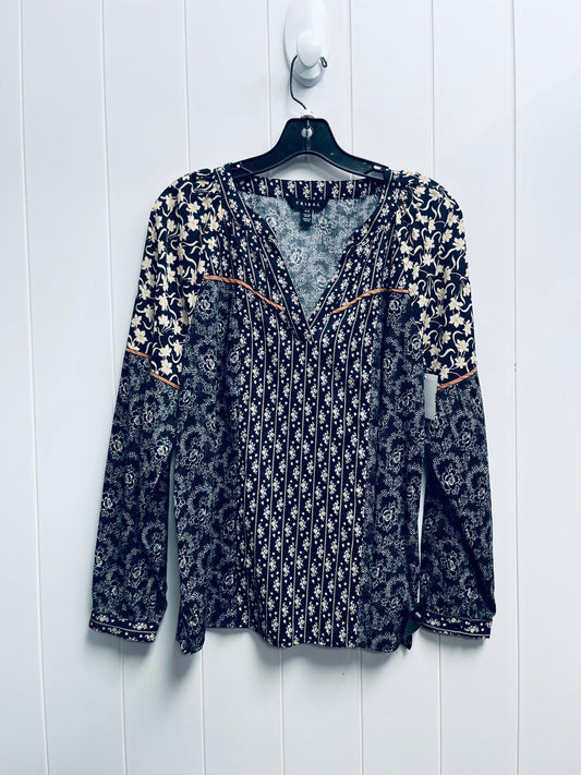 Top Long Sleeve By Tribal In Navy, Size: S