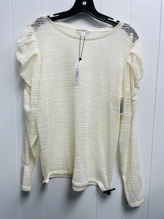 Top Long Sleeve By Express In Cream, Size: L