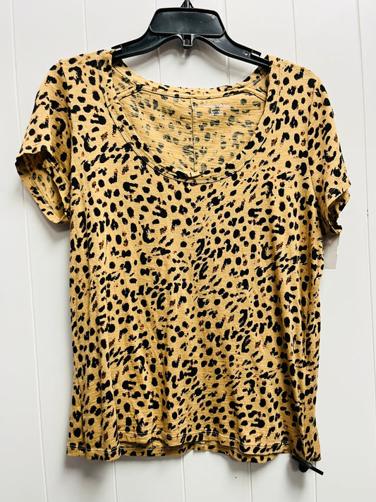 Top Short Sleeve By Banana Republic In Animal Print, Size: Large