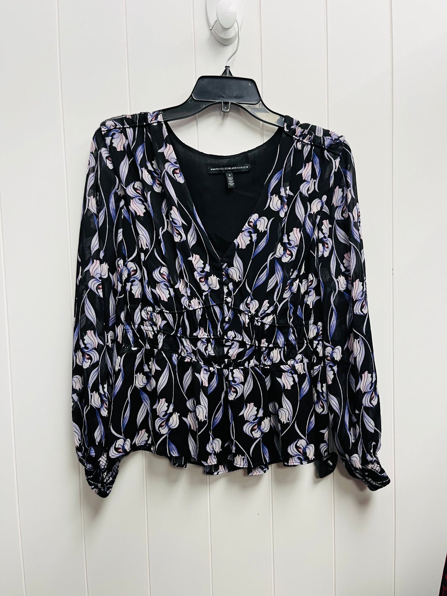 Blouse Long Sleeve By White House Black Market In Purple, Size: S