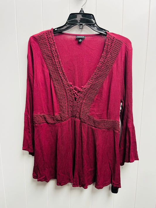 Top Long Sleeve By Torrid In Red, Size: L