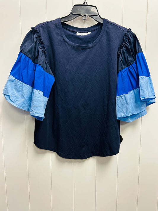 Navy Top Short Sleeve Chicos, Size M