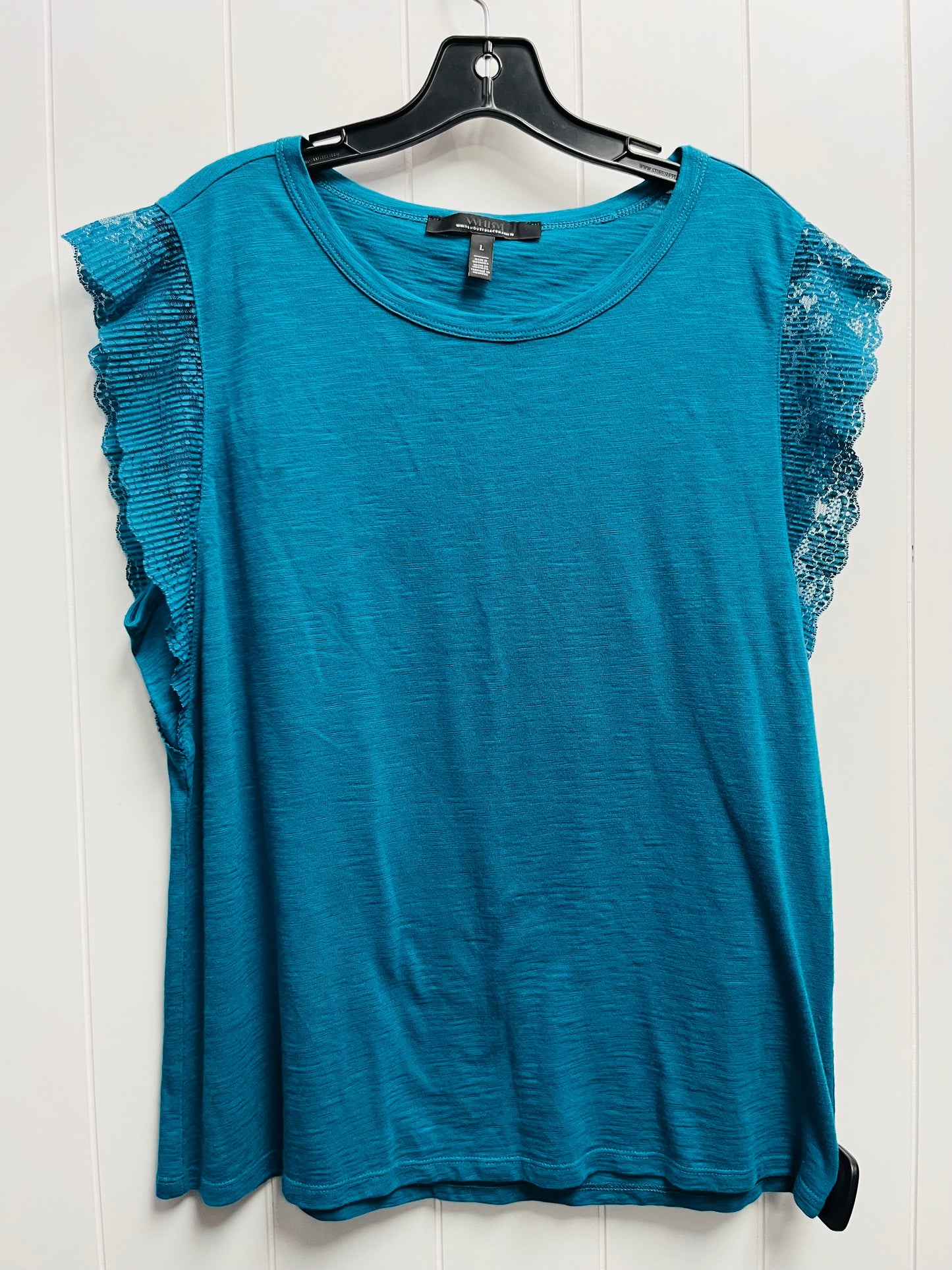 Top Short Sleeve By White House Black Market In Teal, Size: L