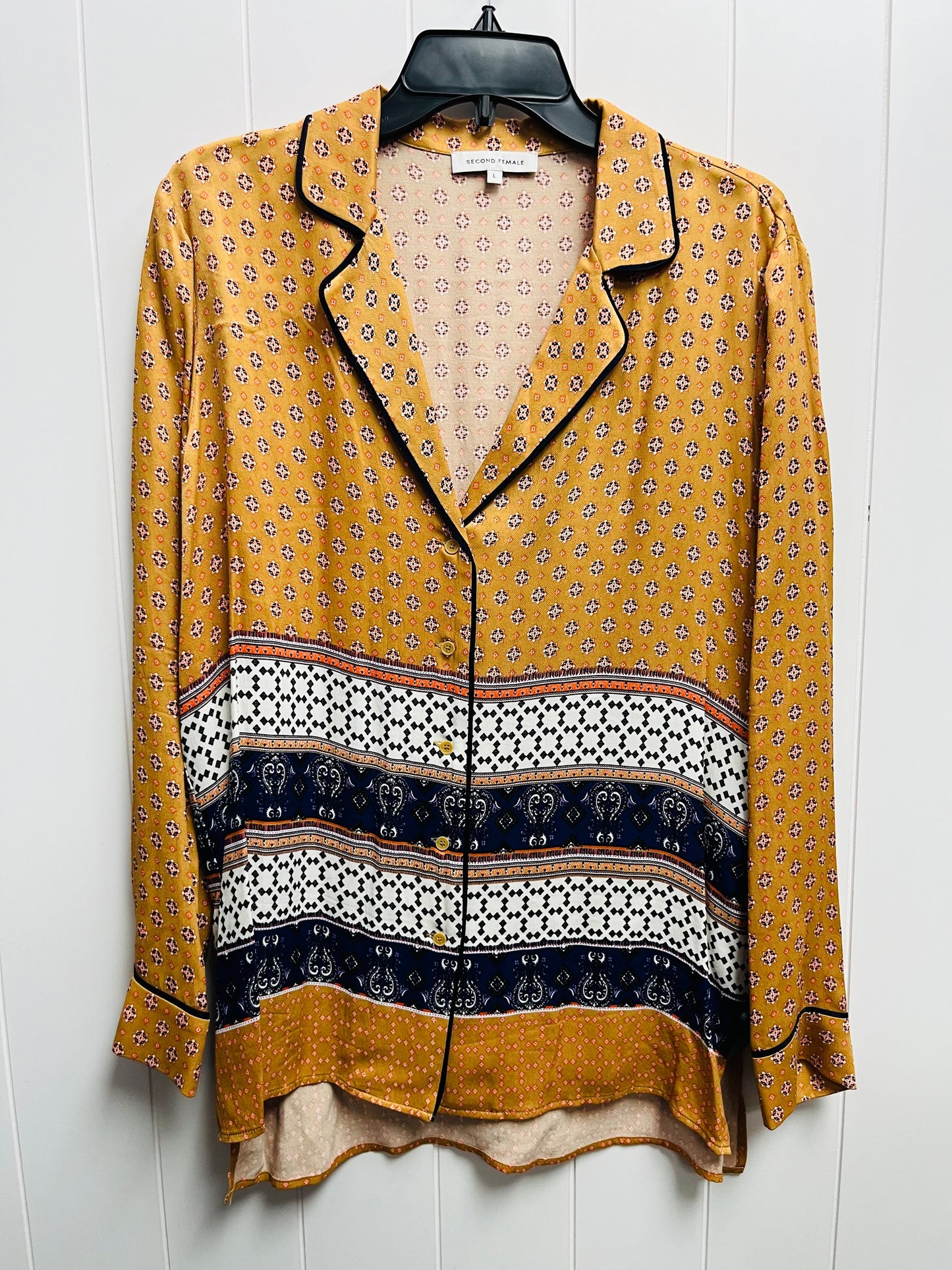 Tan Top Long Sleeve Anthropologie, Size L