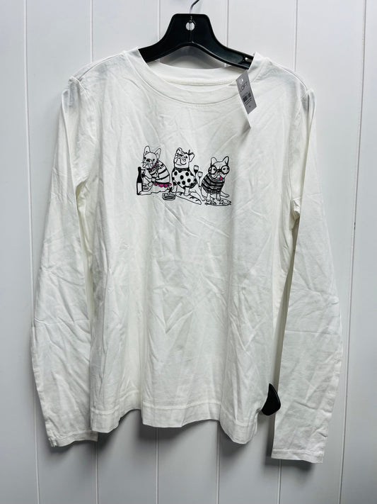 White Top Long Sleeve Loft, Size M