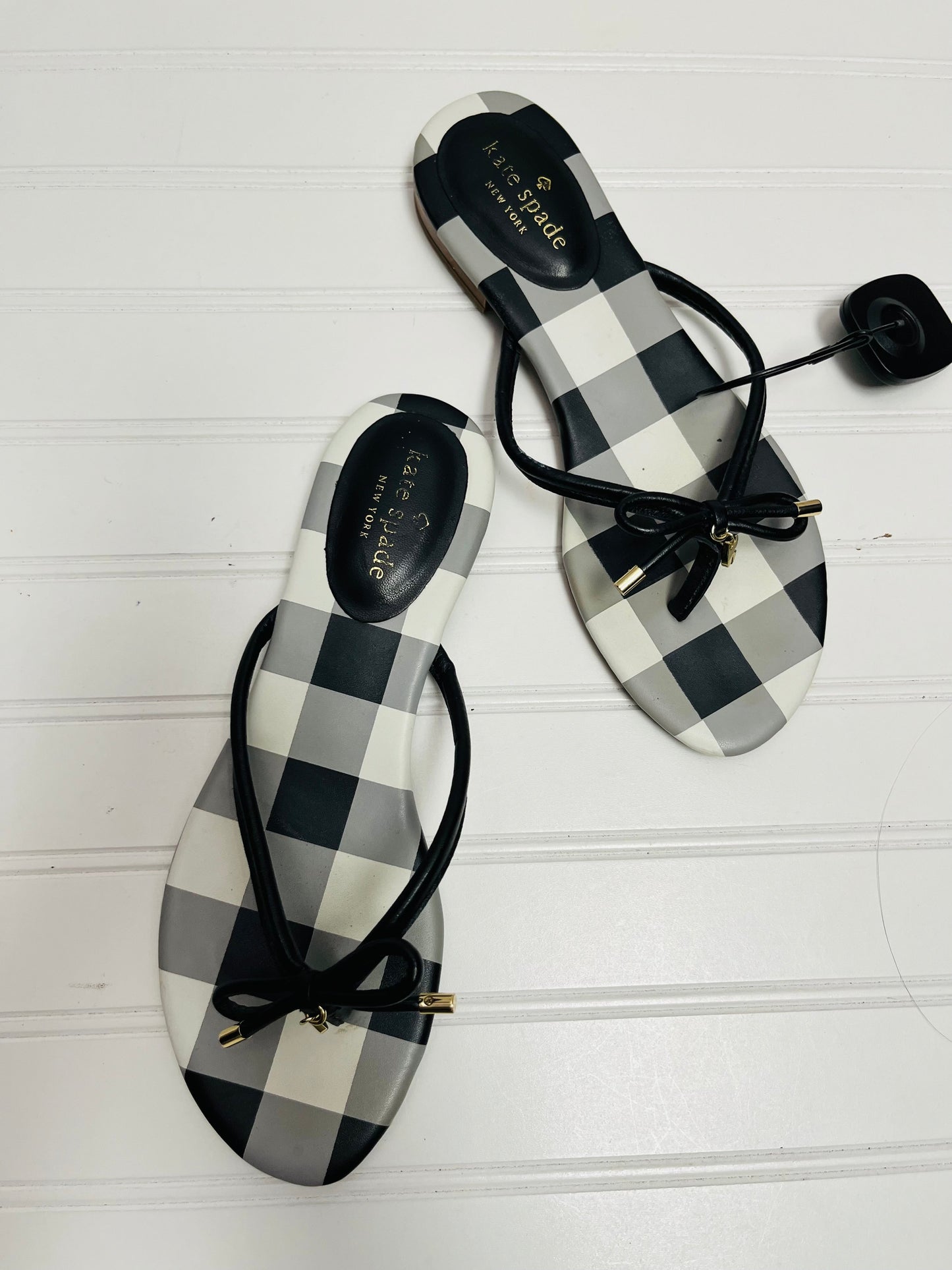 Black Sandals Flats Kate Spade, Size 8