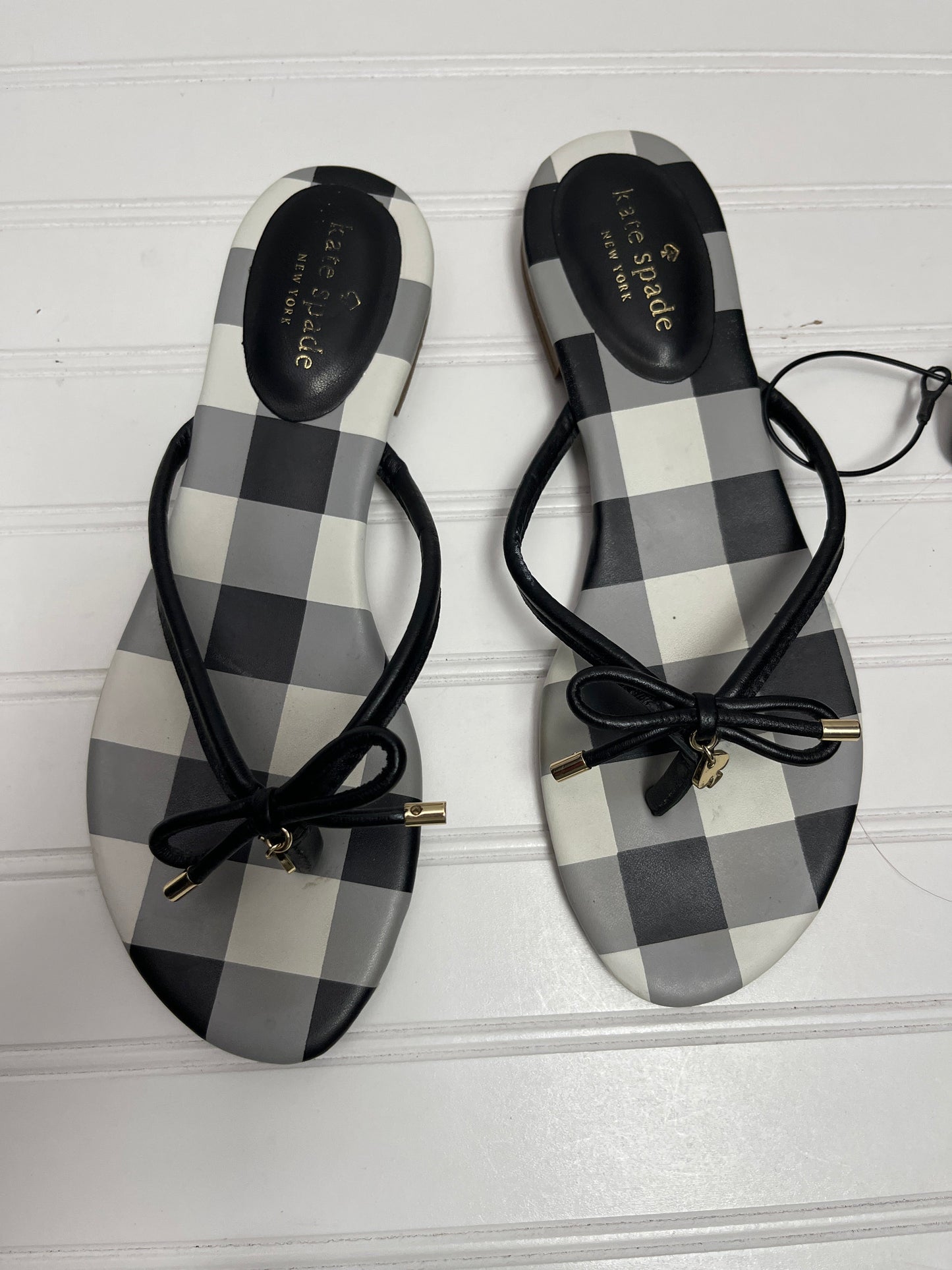 Black Sandals Flats Kate Spade, Size 8