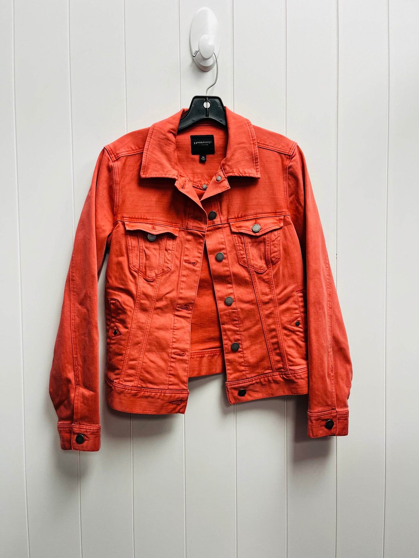 Jacket Denim By Liverpool In Orange Denim, Size: Xs