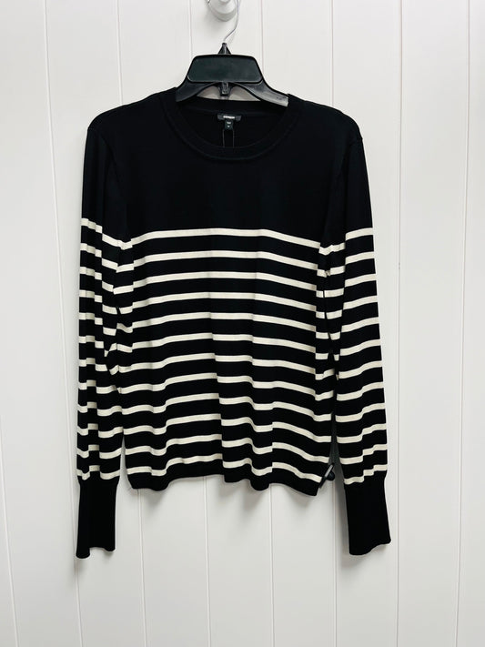 Top Long Sleeve By Express In Black & White, Size: Xl