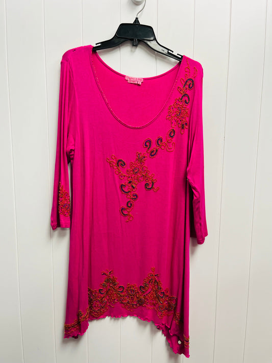 Top 3/4 Sleeve By Clothes Mentor In Pink, Size: Xl