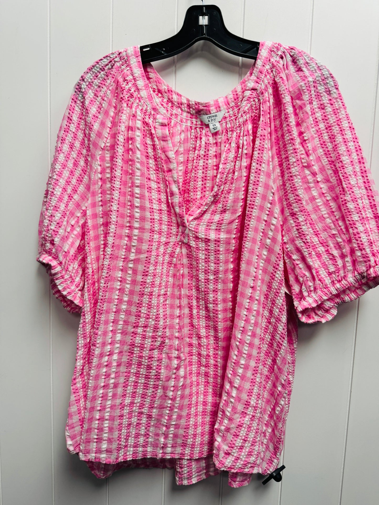 Top Short Sleeve By Crown And Ivy In Pink, Size: 3x