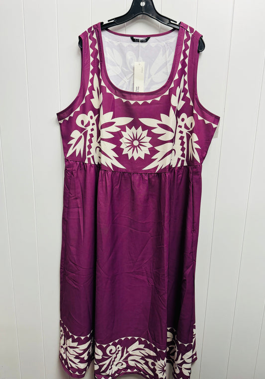 Dress Casual Midi By BLOOMCHIC In Purple, Size: 1x