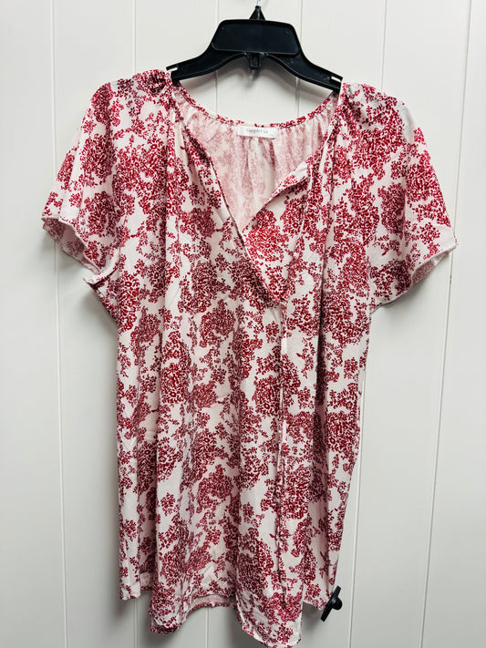 Top Short Sleeve By SIMPLE FUN -  In Red, Size: 2x