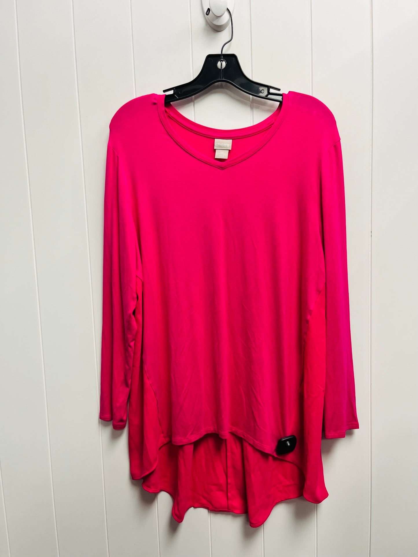 Top Long Sleeve Basic By Chicos In Pink, Size: L