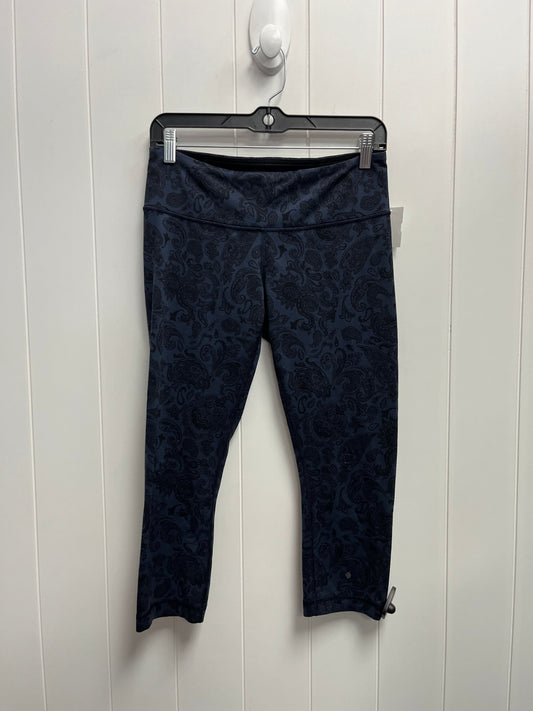 Athletic Capris By Lululemon In Black & Blue, Size: M