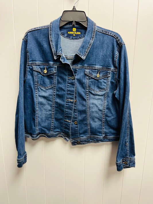 Jacket Denim By Anne Klein In Blue, Size: Xl