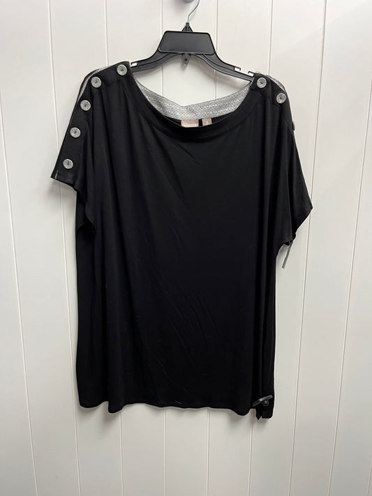 Top Short Sleeve By Chicos In Black, Size: Xl