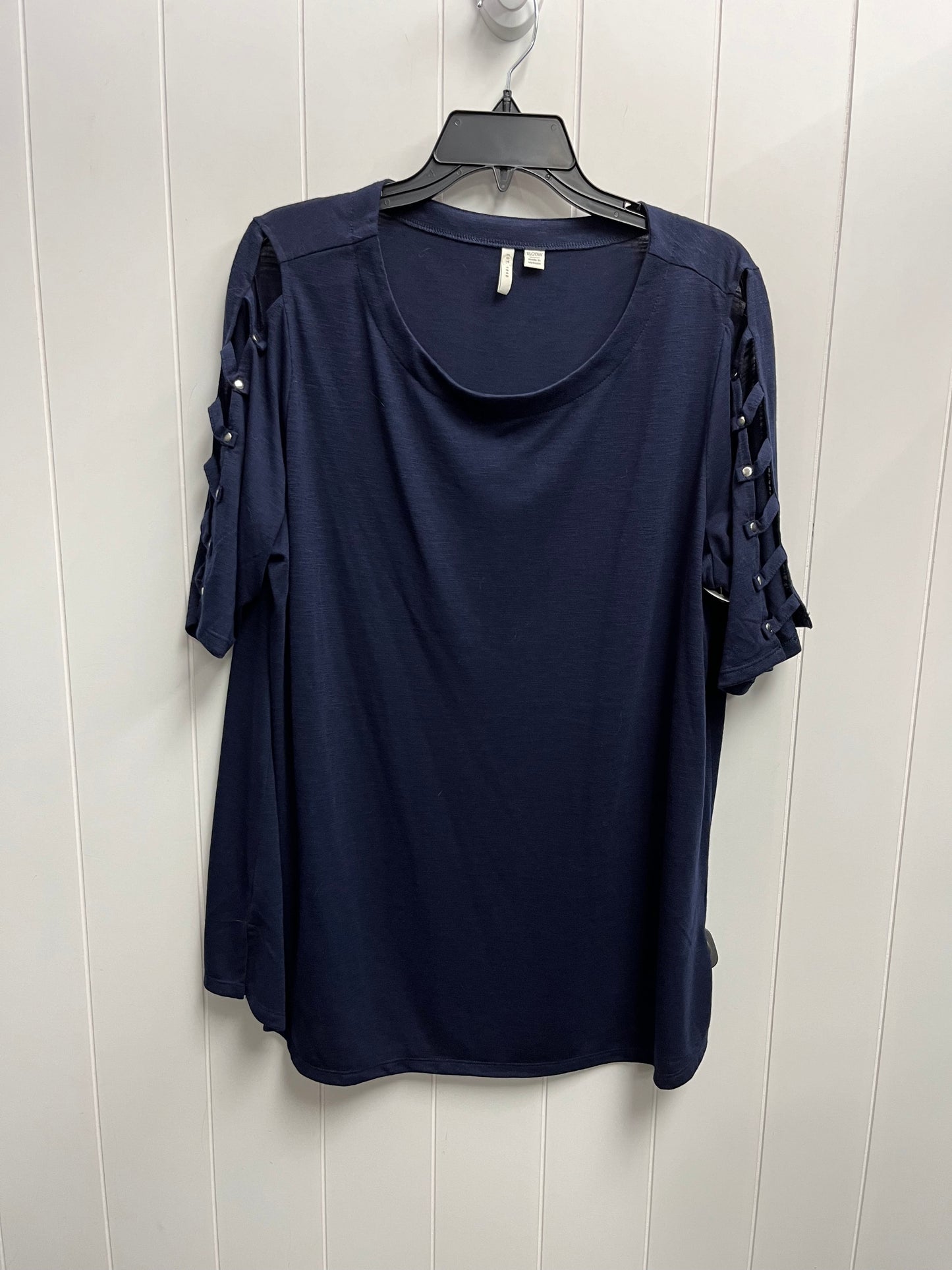 Top Short Sleeve By Clothes Mentor In Navy, Size: 1x