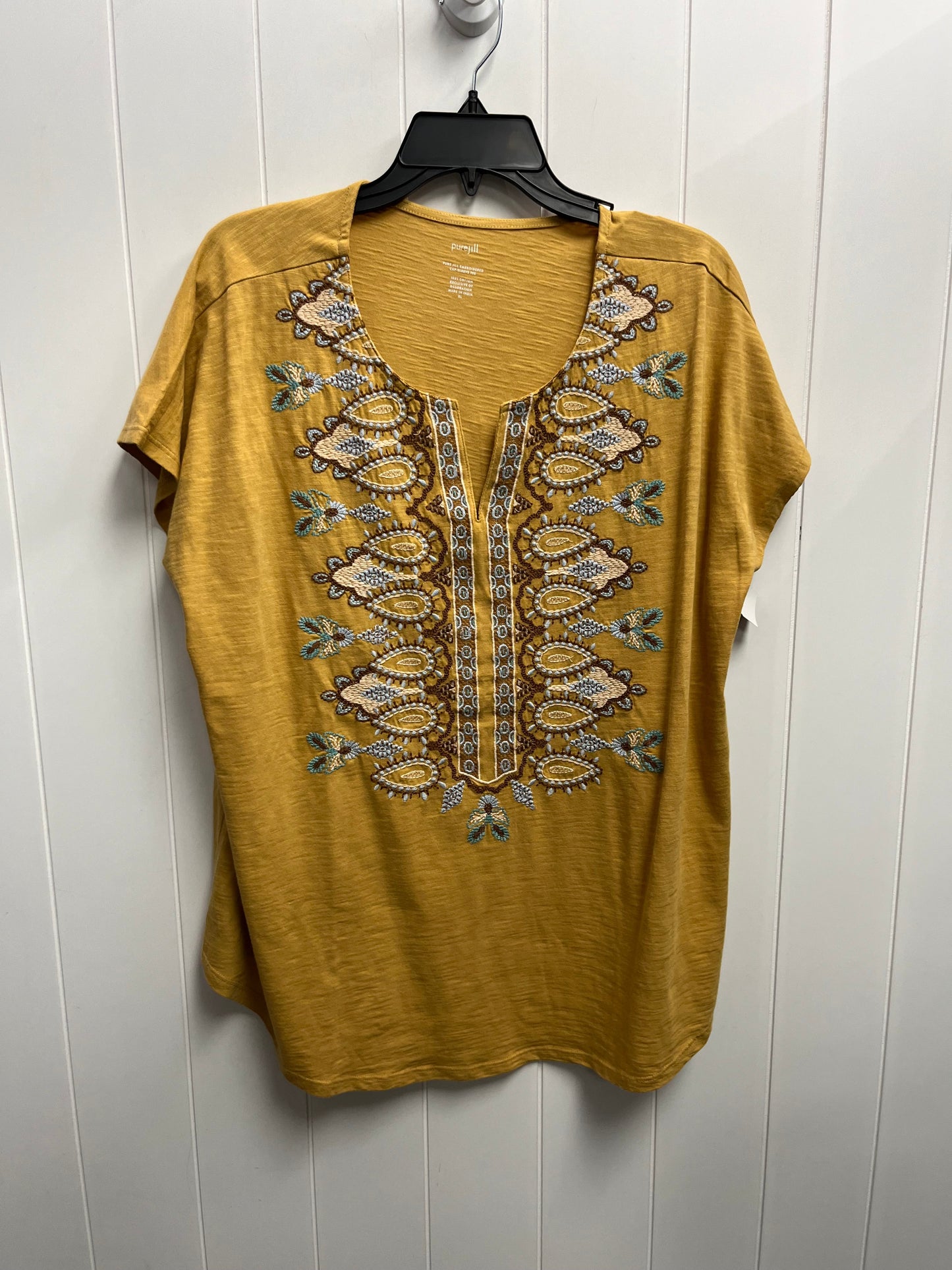 Top Short Sleeve By Pure Jill In Yellow, Size: Xl