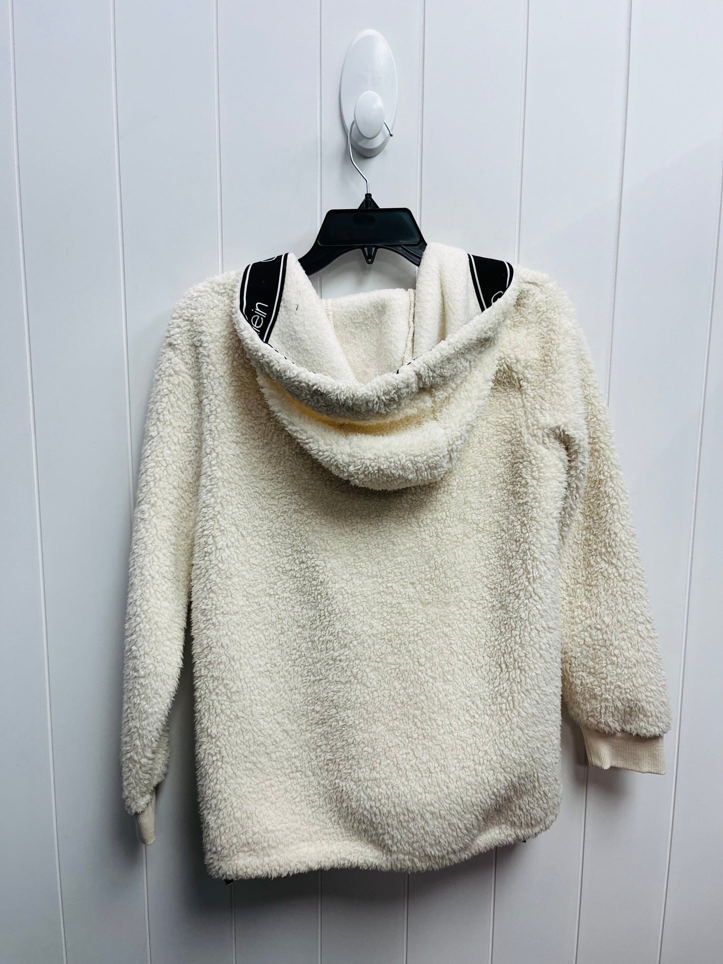 Sweatshirt Hoodie By Calvin Klein In Cream, Size: S