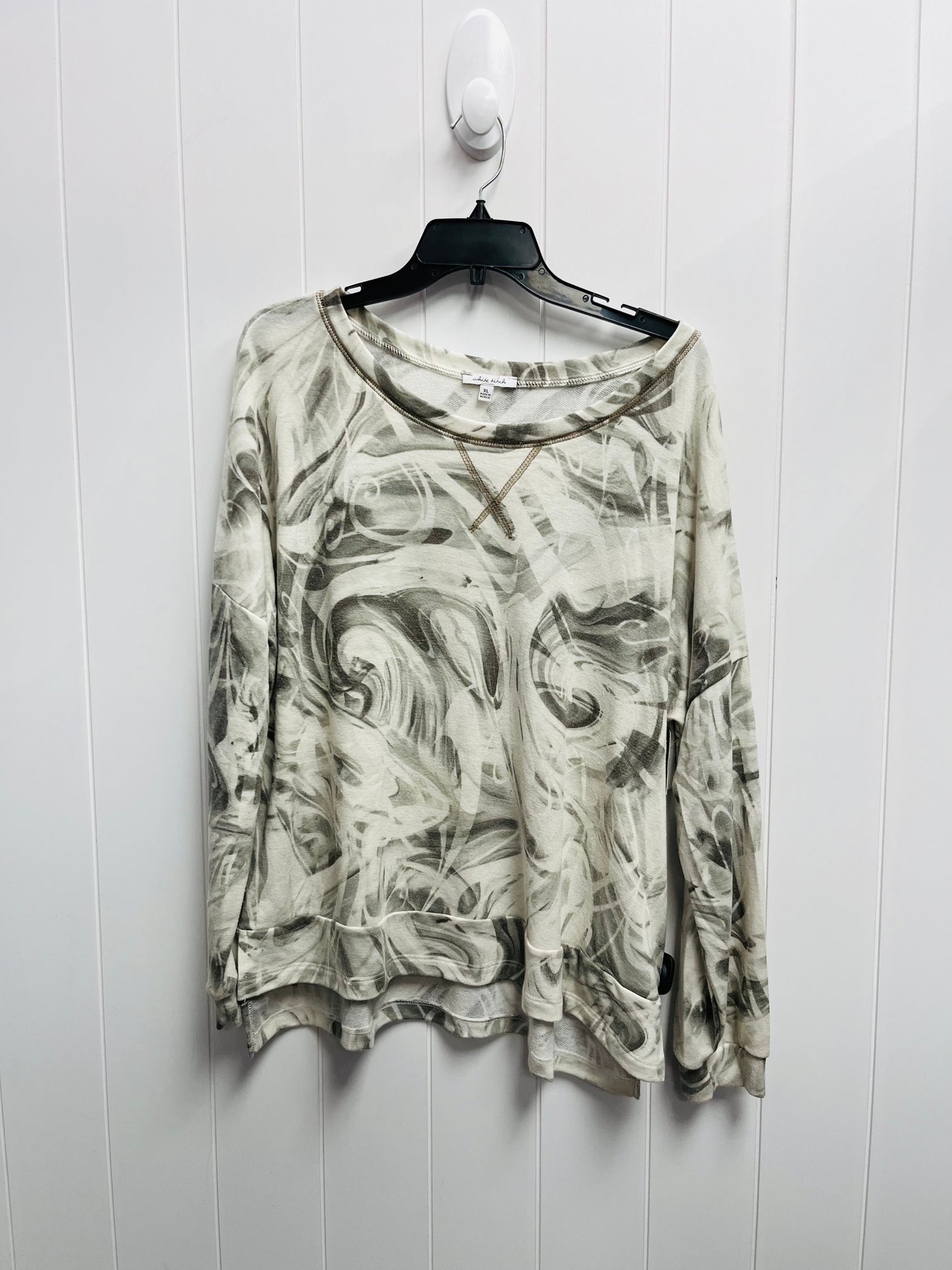 Top Long Sleeve By White Birch In Brown & Grey, Size: Xl