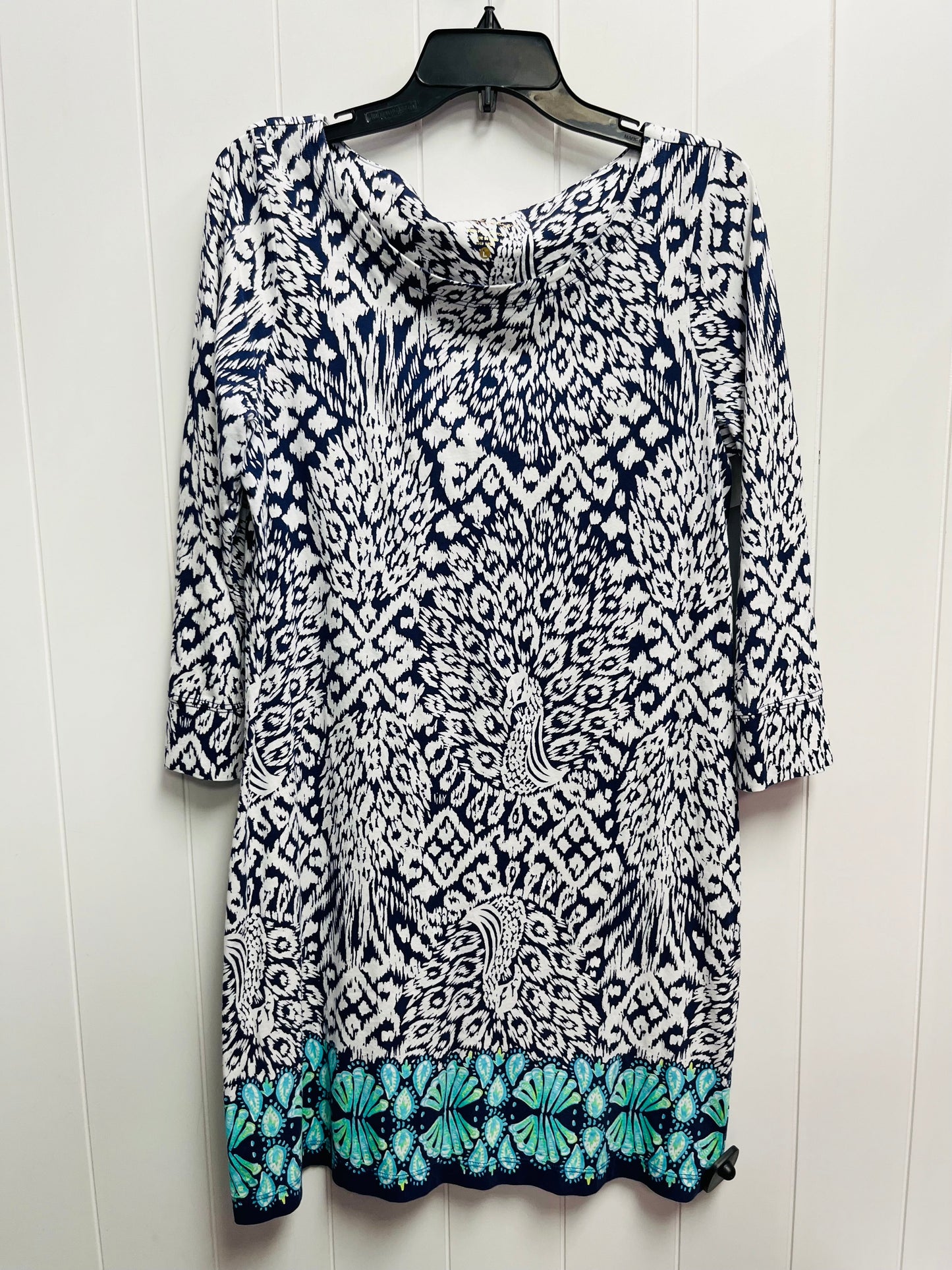 Dress Designer By Lilly Pulitzer In Blue & White, Size: L