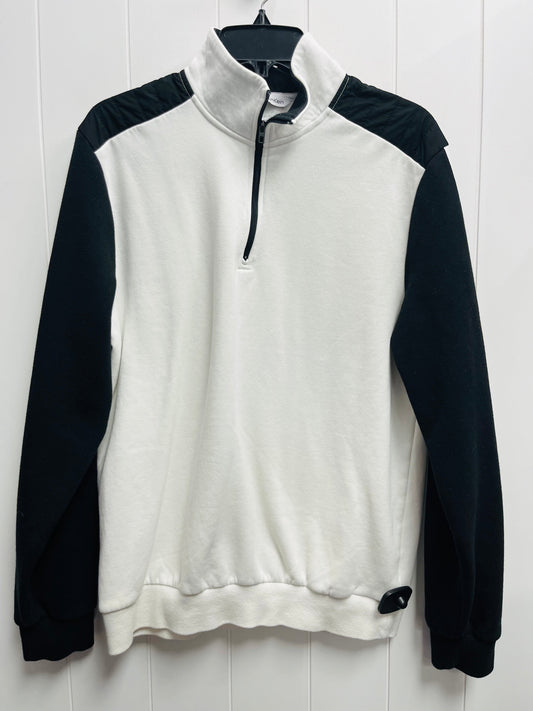 Sweatshirt Collar By Calvin Klein In Black & White, Size: M