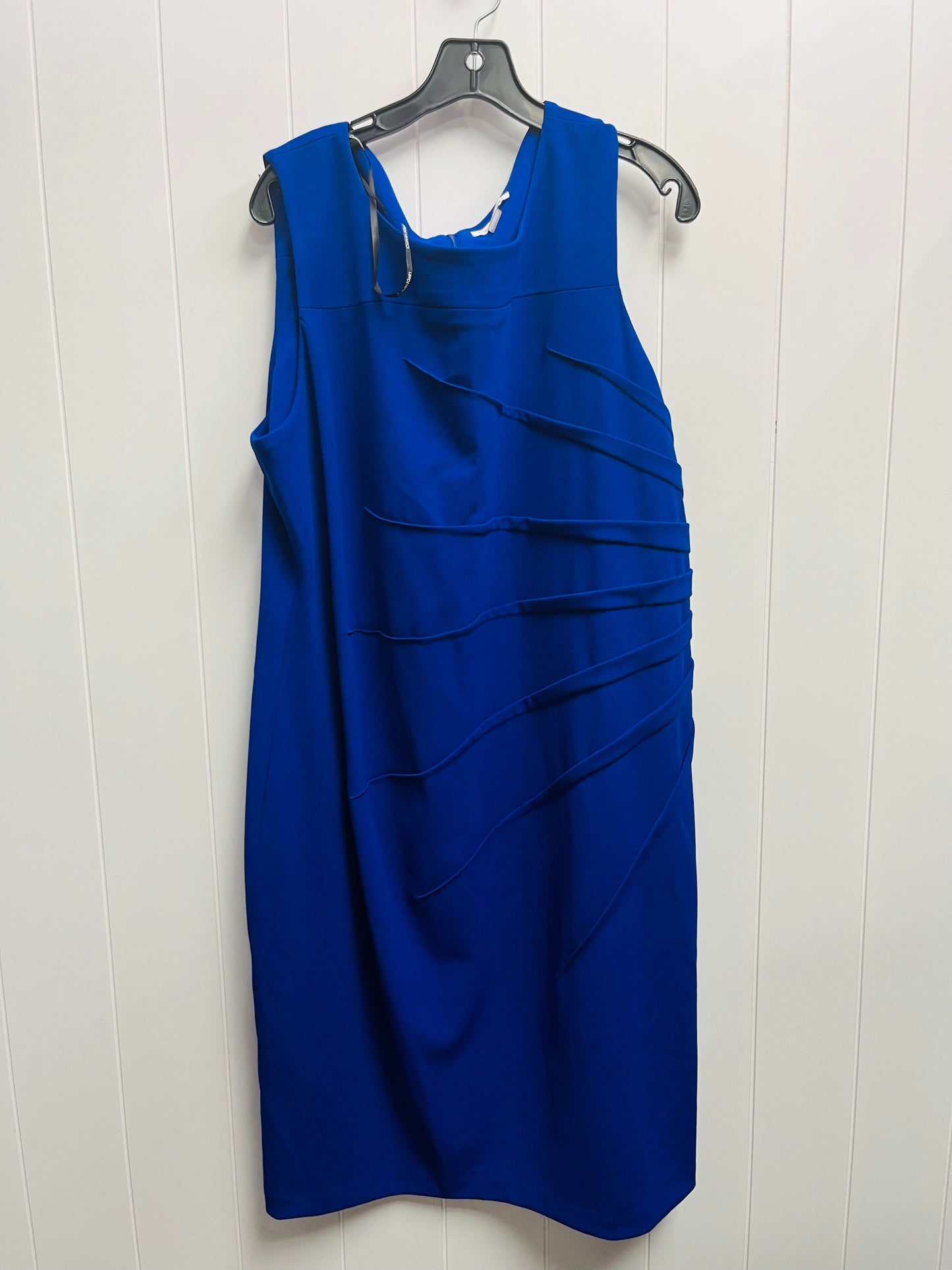 Dress Work By Calvin Klein In Blue, Size: Xl