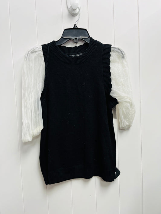 Top Short Sleeve By Inc In Black & White, Size: M